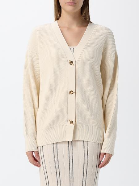 Cardigan Elisabetta Franchi en mélange de viscose avec col en V et épaules tombantes