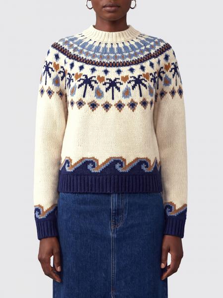 Alanui Crewneck Jumper in Virgin Wool with Ethnic Jacquard Motif