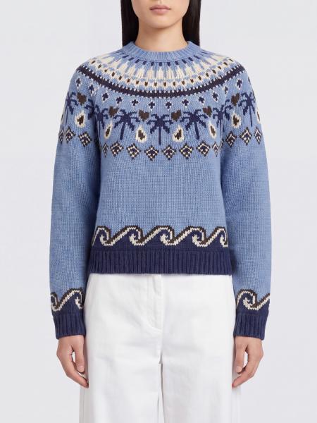 Alanui Crewneck Jumper in Virgin Wool with Ethnic Jacquard Motif