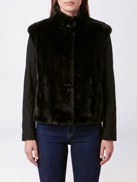 High Neck Faux Fur Jacket Herno with Concealed Closure