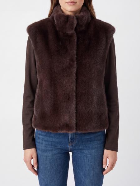 High Neck Faux Fur Jacket Herno with Concealed Closure