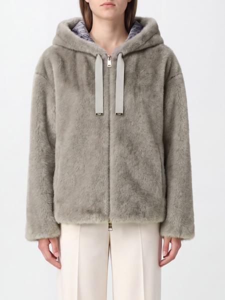 Herno Hooded Faux-Fur Jacket with Zip Closure