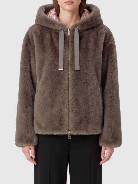 Herno Hooded Faux-Fur Jacket with Zip Closure