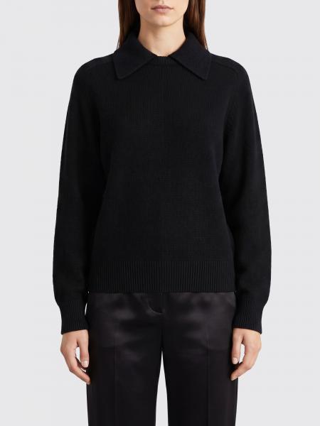 Khaite Long-Sleeved Cashmere Knit Polo with Ribbed Details