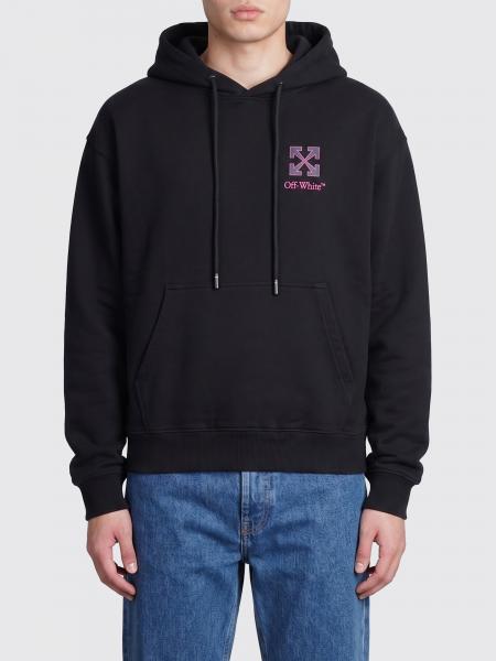 Off-White 릴랙스 핏 애로우 로고 코튼 후디
