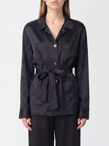 Forte Forte Floral Viscose Shirt with Tie-Waist Belt