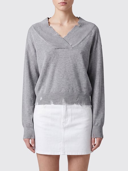Relaxed Fit Distressed Virgin Wool V-Neck Jumper Stella McCartney