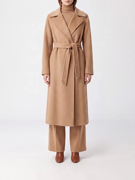 Max Mara Long Robe Coat in 100% Cashmere with Belt