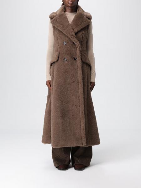 Double-Breasted Long Flared Vest Max Mara in Alpaca, Wool and Silk Blend