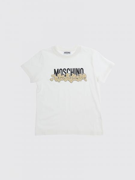 Moschino Jungen-T-Shirt aus Baumwolle mit Blumen- und Logo-Print