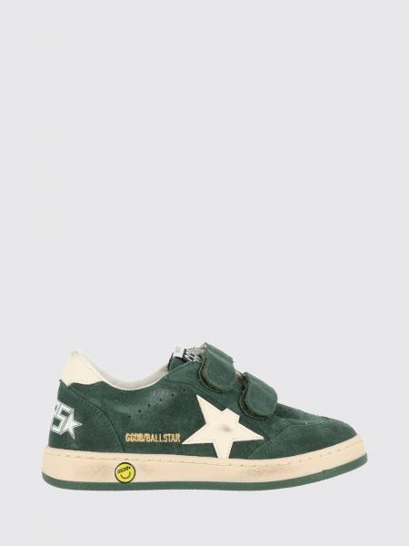 GOLDEN GOOSE 남아용 볼스타 디스트레스드 가죽 및 스웨이드 스니커즈