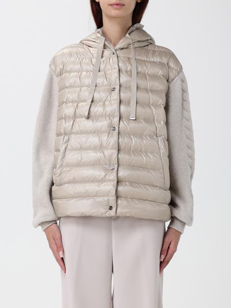 Short Waterproof Nylon Down Jacket Herno with Hood and Ribbed Cuffs