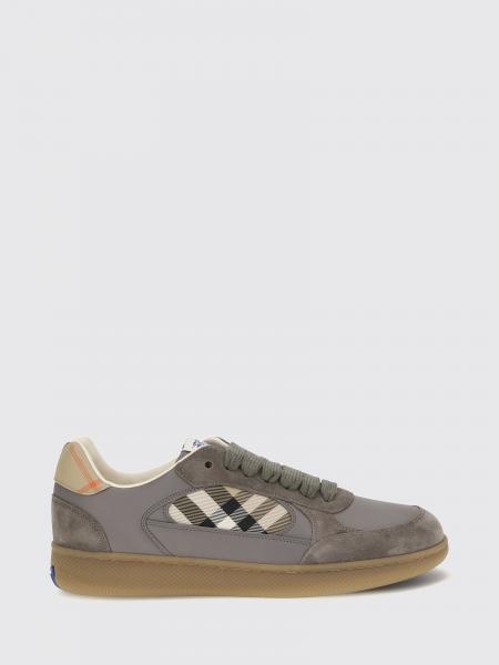 Terrace Leather and Suede Sneakers Burberry with Vintage Check Motif