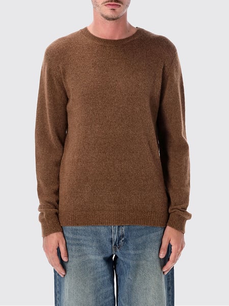 Maglia girocollo Roberto Collina in pura lana con bordi a costine