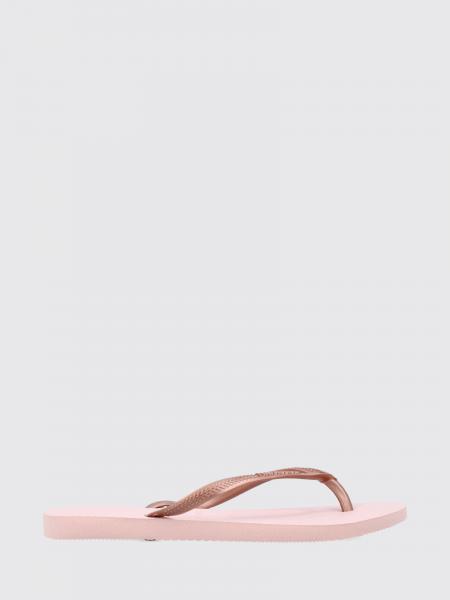 Slim Rubber Thong Sandals Havaianas with Low Heel and Tone-on-Tone Logo