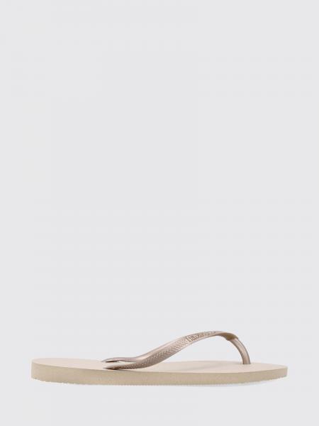 Slim Rubber Thong Sandals Havaianas with Low Heel and Tone-on-Tone Logo