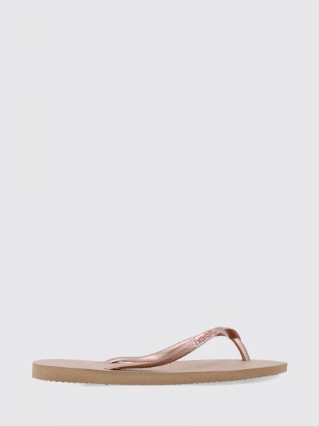 Slim Rubber Thong Sandals Havaianas with Low Heel and Tone-on-Tone Logo