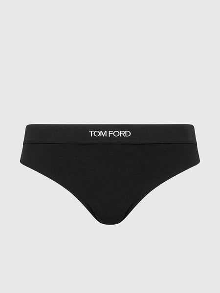 Stretch-Modal Thong Tom Ford with Contrasting Logo-Jacquard Elasticated Waistband