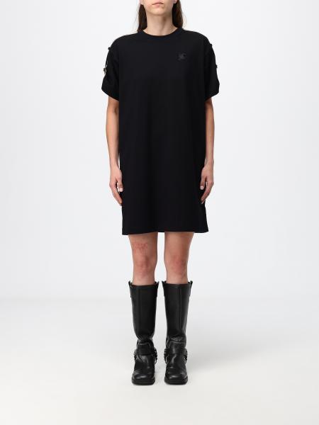 Burberry Mini Cotton T-shirt Dress with Tone-on-Tone Embroidered EKD Logo