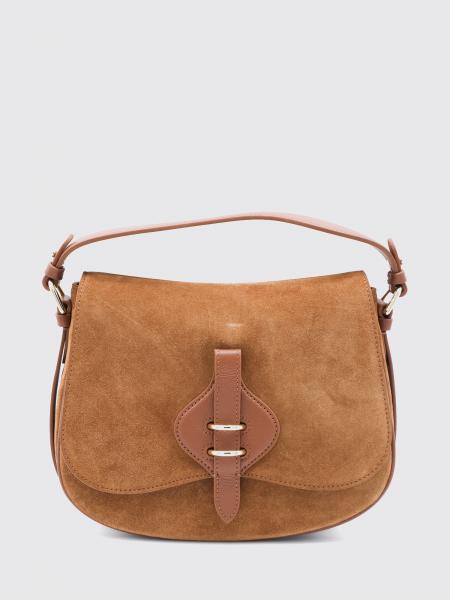 Coccinelle Mavery Suede Shoulder Bag with Flat Handle and Shoulder Strap