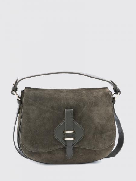 Coccinelle Mavery Suede Shoulder Bag with Flat Handle and Shoulder Strap
