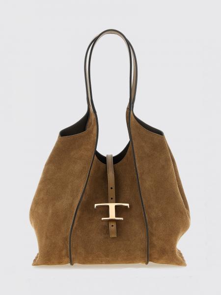 Borsa a spalla T Timeless Tod's grande in pelle scamosciata con pochette