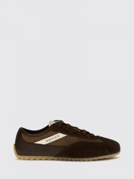McQueen Bicolor Boxe Sneakers in Leather and Suede with Rubber Sole
