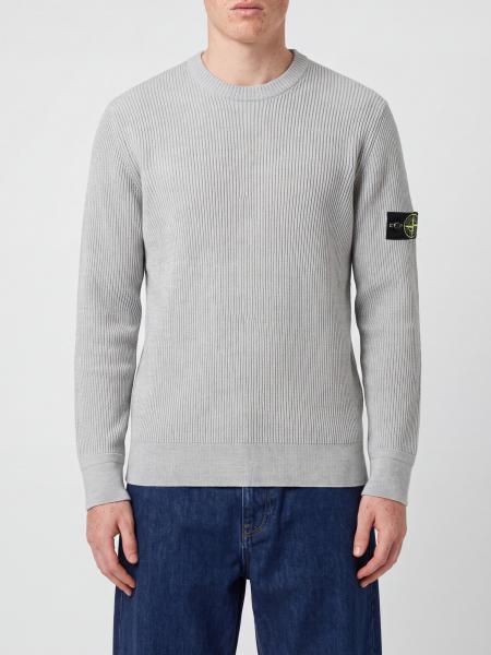 Stone Island Slim Fit Crewneck Wool Jumper with Compass Logo Patch