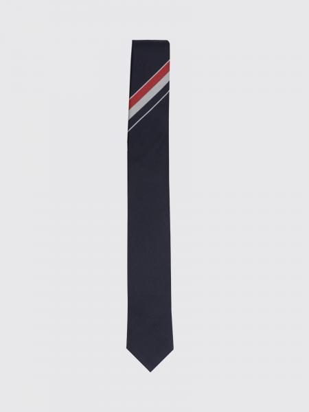 Thom Browne Striped Silk Tie with Iconic 4-Bar Motif