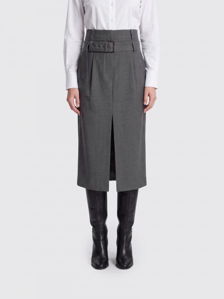 Brunello Cucinelli Virgin Wool Midi Pencil Skirt with Slit