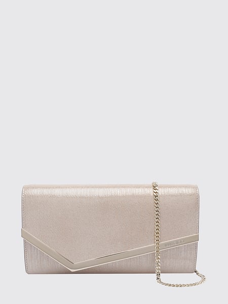 Jimmy Choo Emmie Laminated Lurex Clutch with Removable Chain Strap