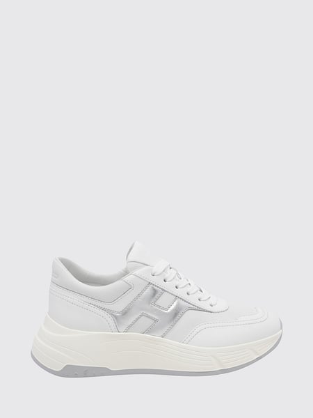Hi-Fi Hogan Smooth and Laminated Nappa Leather Sneakers with Chunky Sole