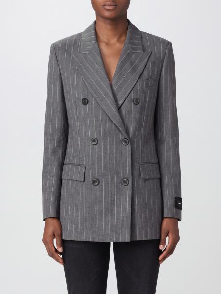 New Guinea Double-Breasted Prince of Wales Wool-Blend Blazer Pinko