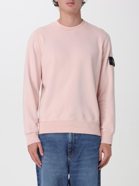 Crewneck Cotton Sweatshirt Stone Island with Compass Logo Patch
