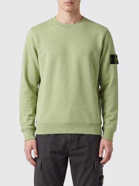Felpa girocollo Stone Island in cotone con patch logo Compass