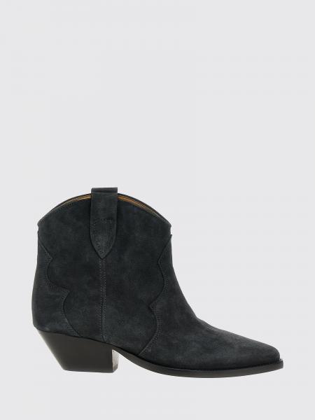 Dewina Suede Western Ankle Boots Isabel Marant with Low Heel