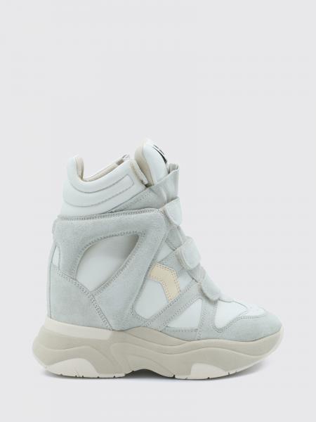 Balskee High-Top Wedge Sneakers Isabel Marant in Leather and Suede with Straps