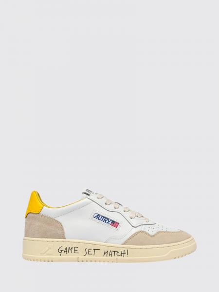 Medalist Low Sneakers Autry in Two-Tone Leather with Perforated Toe