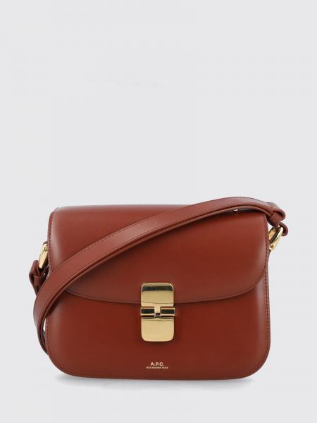 Grace Mini Crossbody Bag A.P.C. in Smooth Cowhide Leather with Flap and Buckle