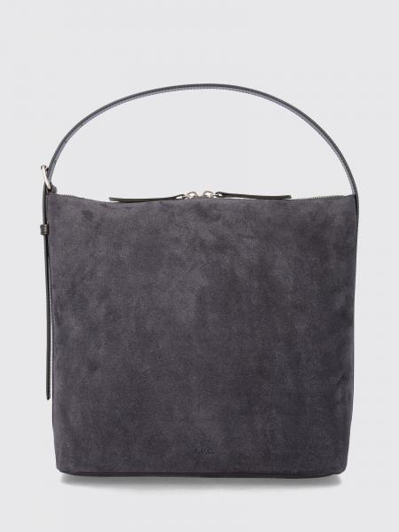Vera Suede Shoulder Bag A.P.C. with Zip Closure and Adjustable Handle