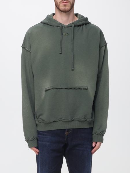Sudadera con capucha S-Pock-Hood de Diesel en punto de algodón con efecto desgastado