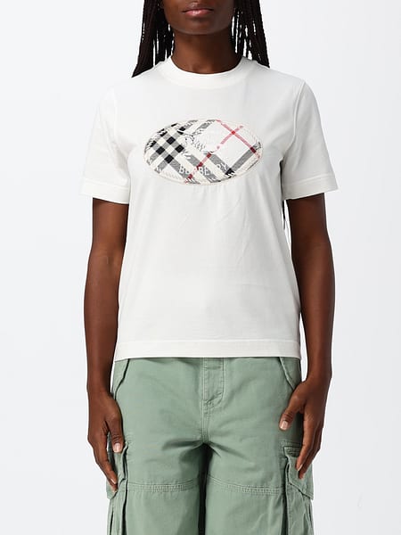 Baumwoll-T-Shirt Burberry mit Rundhalsausschnitt und Vintage-Check-Details