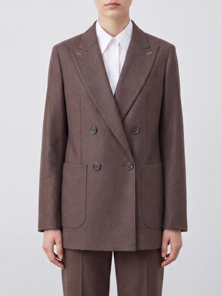 Blazer court à double boutonnage Max Mara en pur cachemire avec revers en pointe