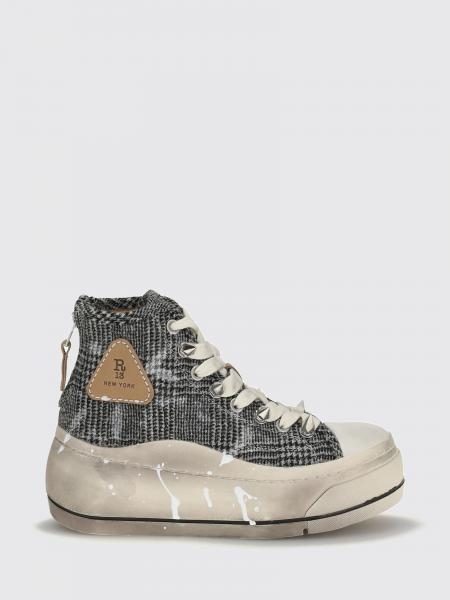 Kurt Bicolor Canvas High-Top Platform Sneakers R13 with Back Zip