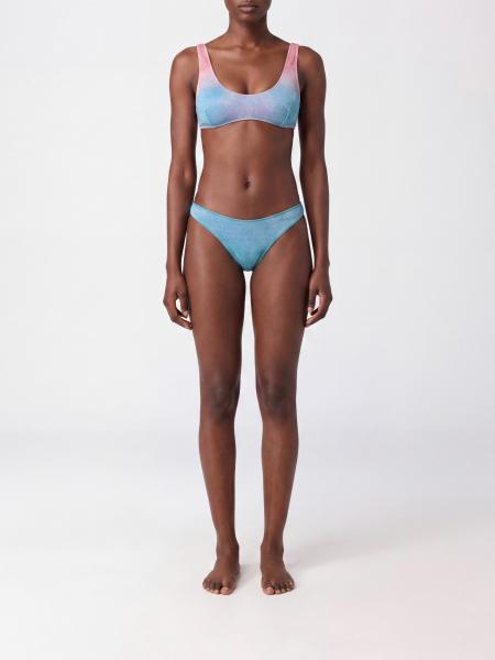 Oséree Bicolour Lurex Bikini with U-Neckline and Low-Rise Briefs
