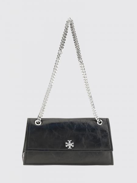 Kira Nappa Leather Shoulder Bag Tory Burch with Double T Logo and Chain Strap