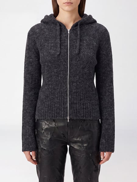 Sweat à capuche slim fit Our Legacy en maille de laine d'alpaga avec zip