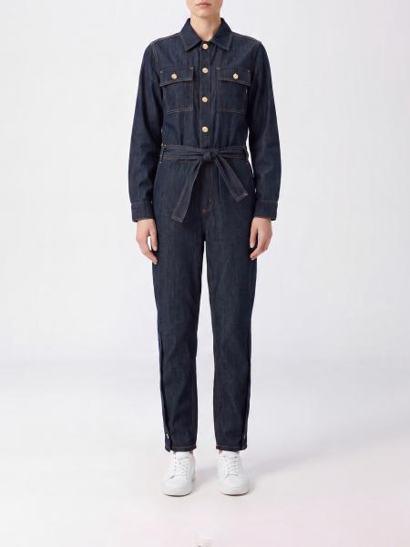 Slim Fit Cotton Denim Jumpsuit Liu Jo with Waist Belt