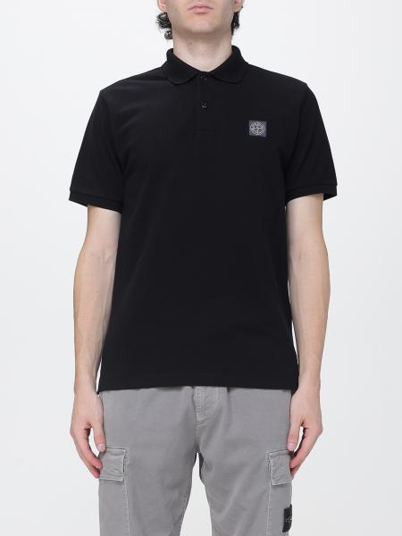 STONE ISLAND コンパスロゴパッチ付き スリムフィット コットン ポロシャツ