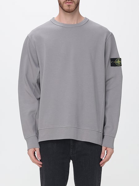 Stone Island Compass Logo Patch Cotton Crewneck Sweatshirt